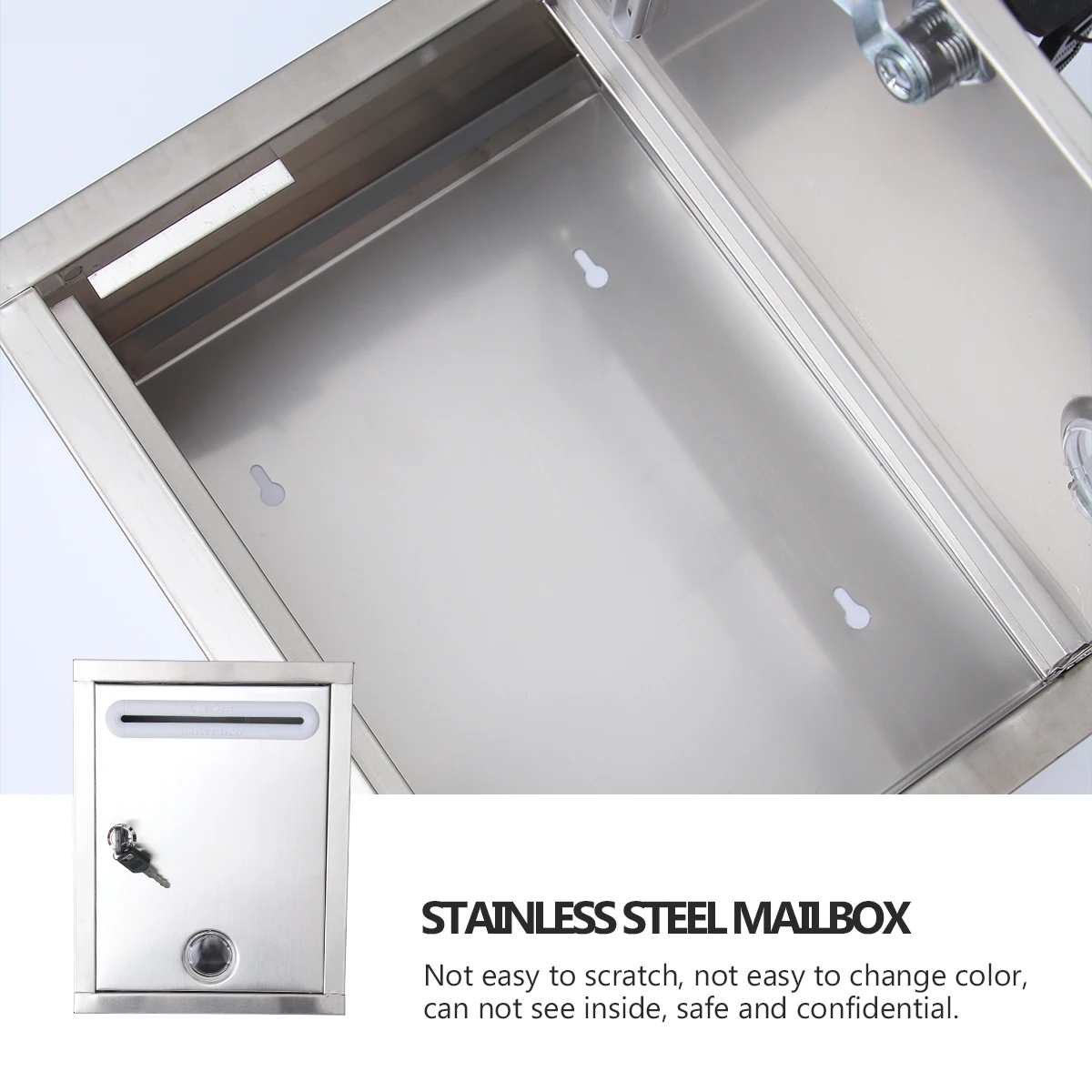 

Small Stainless Steel Mailbox Durable Lightweight Retro Waterproof Suggestion Complaint Box Wall-Hung for Company Use