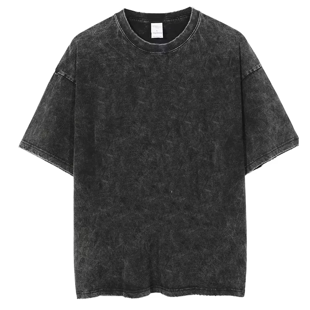 Unisex Vintage Gewaschenes Baumwoll-Oversize-T-Shirt, Harajuku Manga-Stil Grafik-Bedrucktes Casual T-Shirt für Männer und Frauen – Detail 2