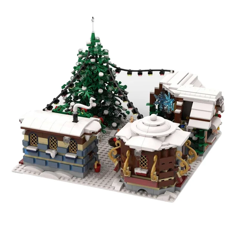 1302 pièces noël marché Rural résidentiel modulaire MOC bloc de construction créatif modèle assemblage jouet cadeau de noël pour les enfants