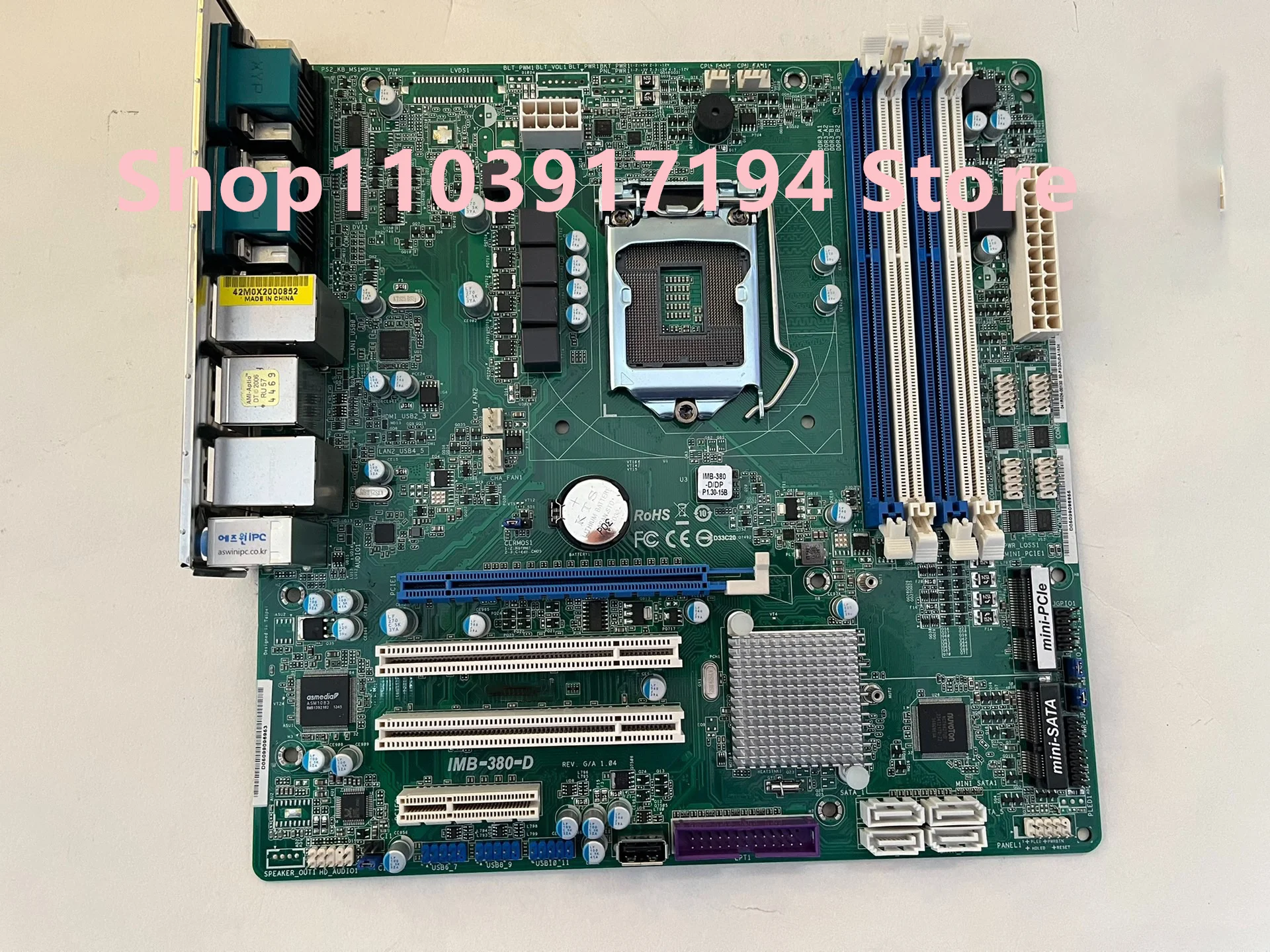 

FOR ASROCK Industrial control motherboard IMB-380-D Q87 chip 1150CPU dual network port supports four generations of processors