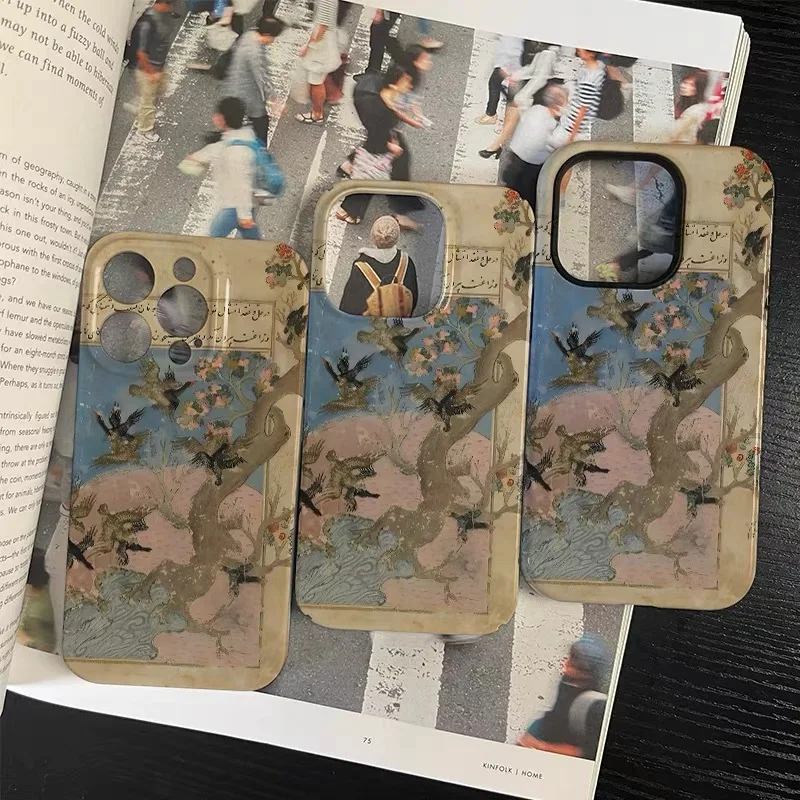 حافظة لهاتف آيفون 17 16 ProMax 15 14 Plus 13 12 MINI 11 PRO 16Plus XR Xs غطاء هاتف أكريليك أصفر مرسومة يدويًا