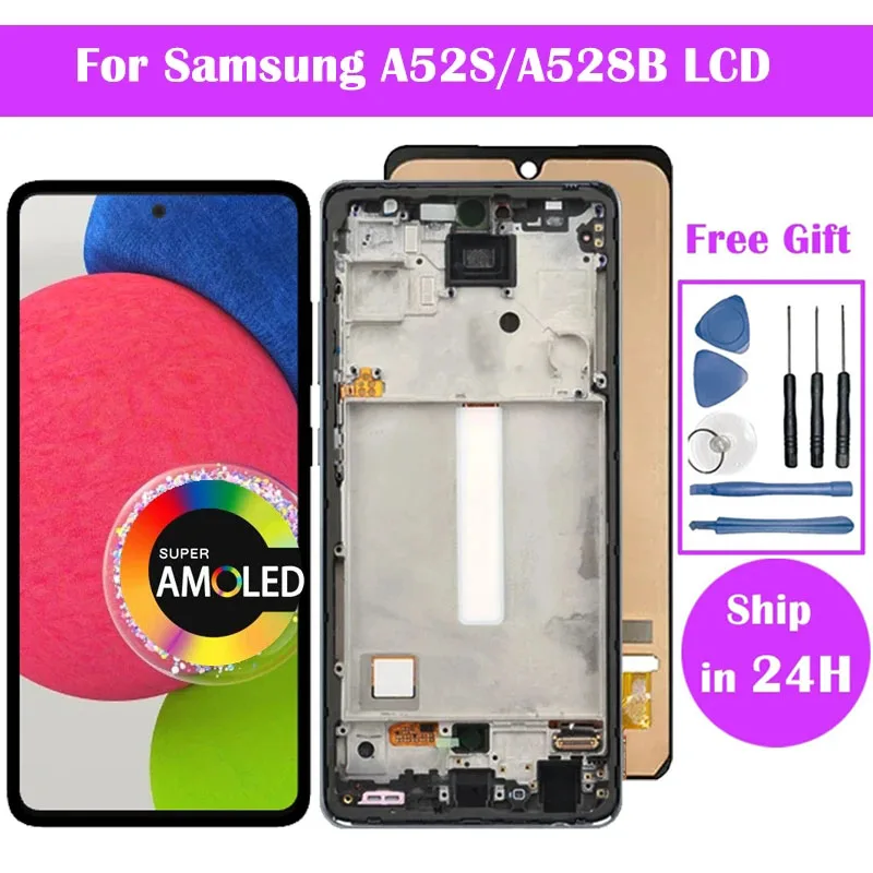 Super AMOLED For Samsung A52s 5G Display A528B A528M A528B/DS LCD Screen With Touch Screen Digitizer Replacement Parts