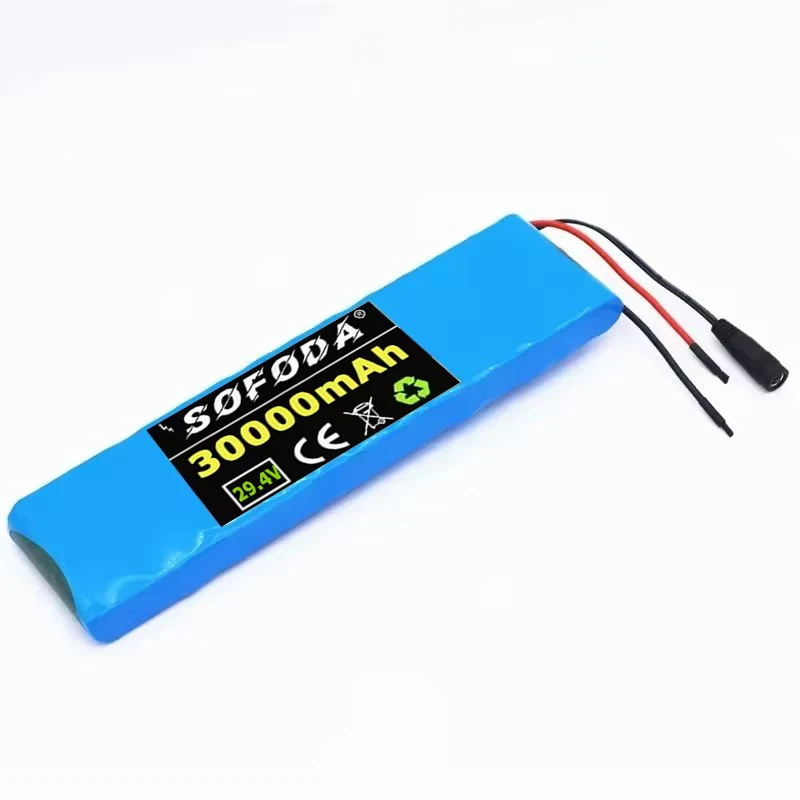 전기 자전거 스쿠터 리튬 이온 배터리 팩, 7S2P, 29.4V, 30000mah, 20A 밸런스 BMS, 신제품