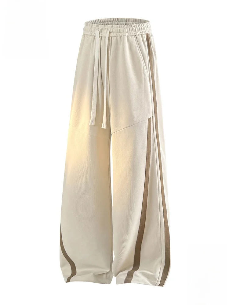 

Мужские повседневные спортивные брюки Paul Frank с завязками, осенние, в полоску, свободного кроя, прямые, универсальные, удобные, из полиэстера