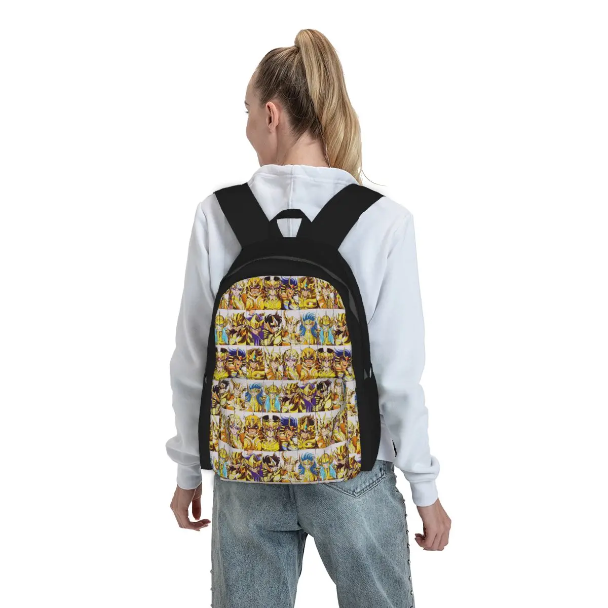 Knights Of The Zodiac Backpack Student BookBag Children School Bag Computer Shoulder Bags for Men Women