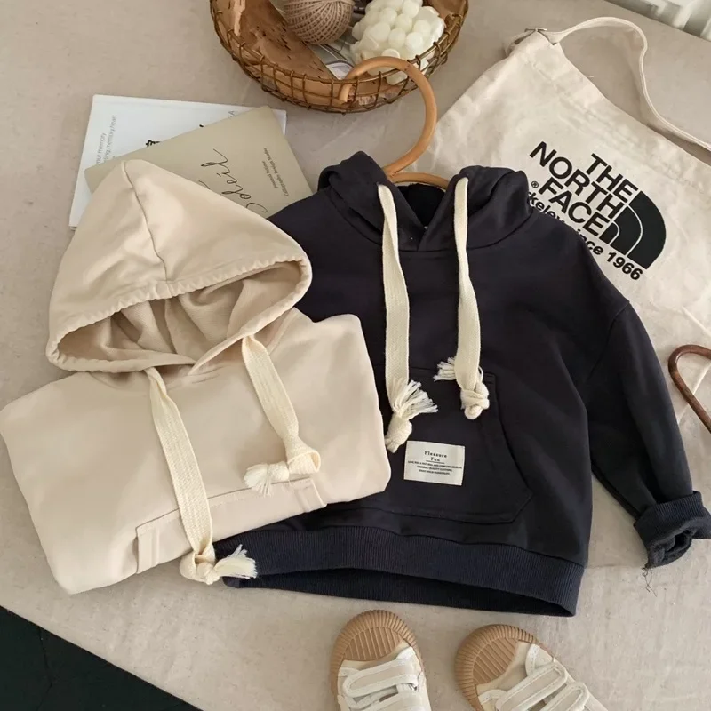 Felpe con cappuccio Abbigliamento per bambini Ragazzi Ragazze Felpe Stile giapponese Bambini Pullover con cappuccio Nuovo cappotto Soild Cool Simple