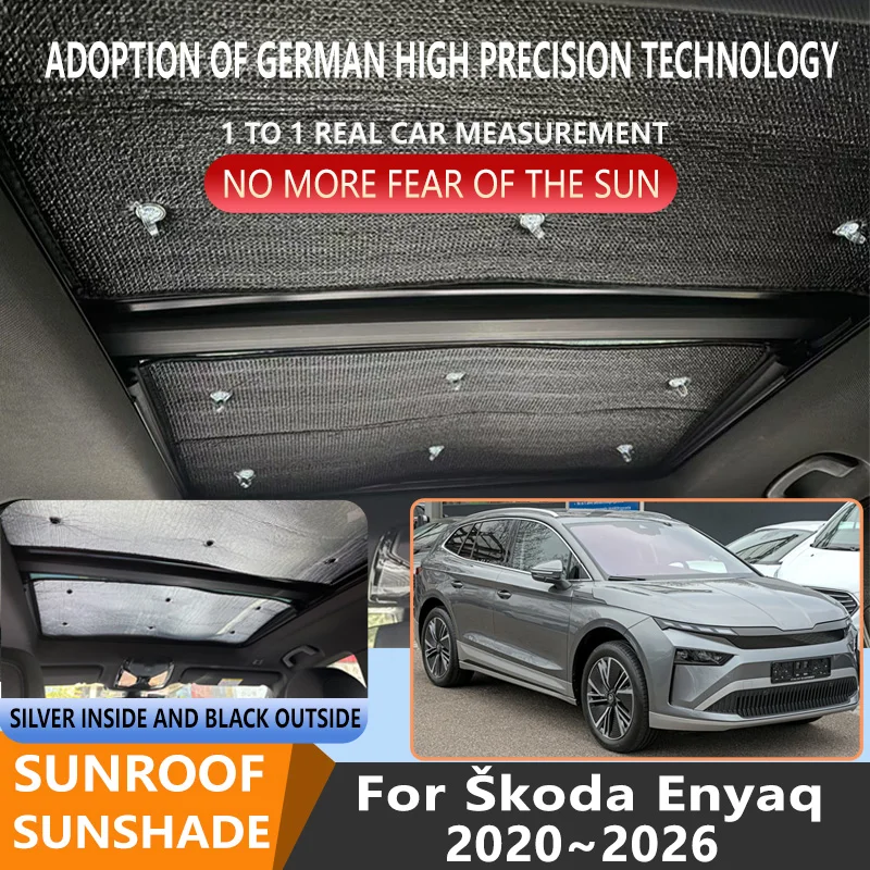 Aislamiento para Techo Solar, Visera para Techo Panorámico para Škoda Enyaq 2020~2026, Parasol de Alta Calidad Anti-UV, Protector Térmico para Ventana