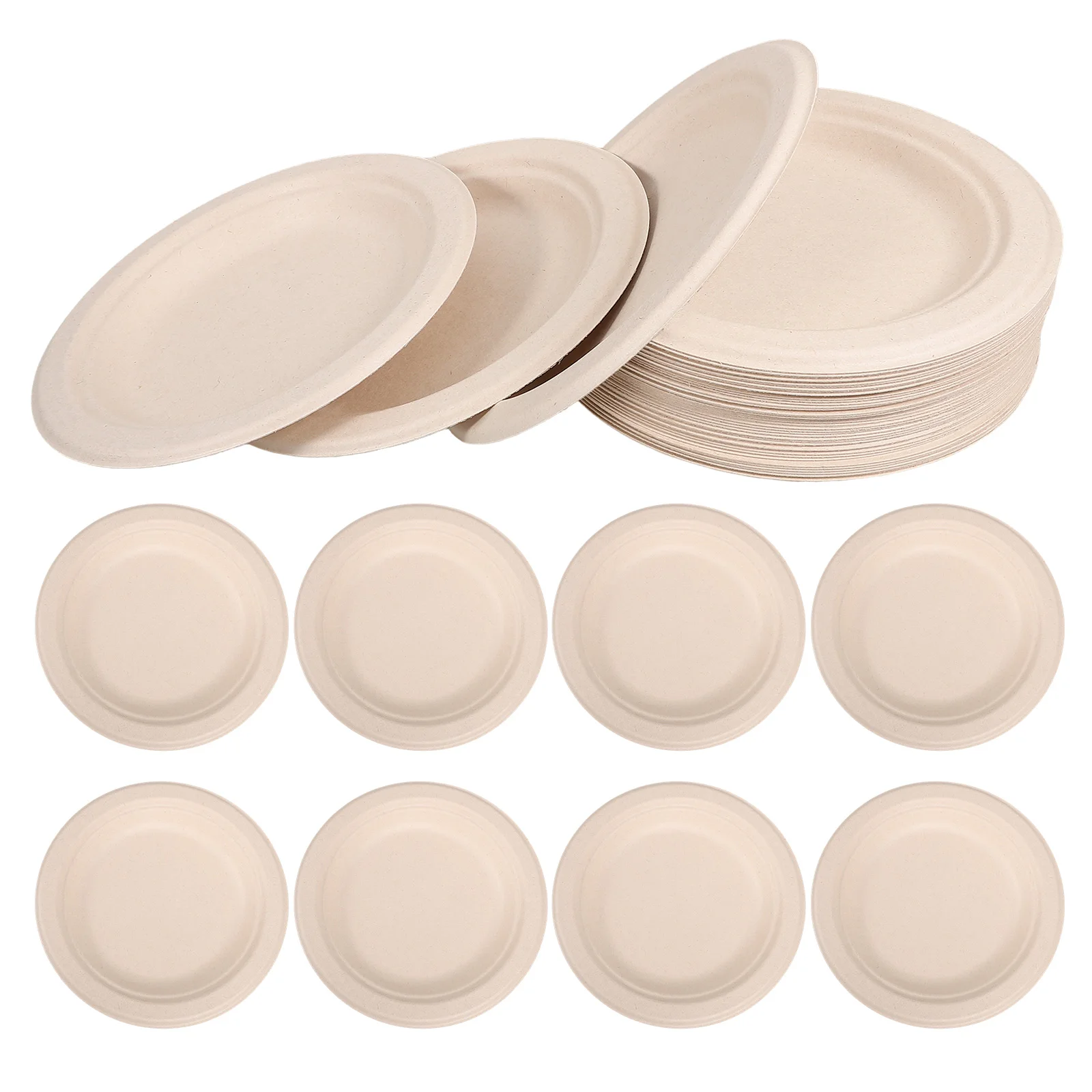 

50 Pcs Oval Paper Disposable Platters Degradable Party Tableware Dessert Cake Plates Dinner Fruit Plates Multi function Kitchen
