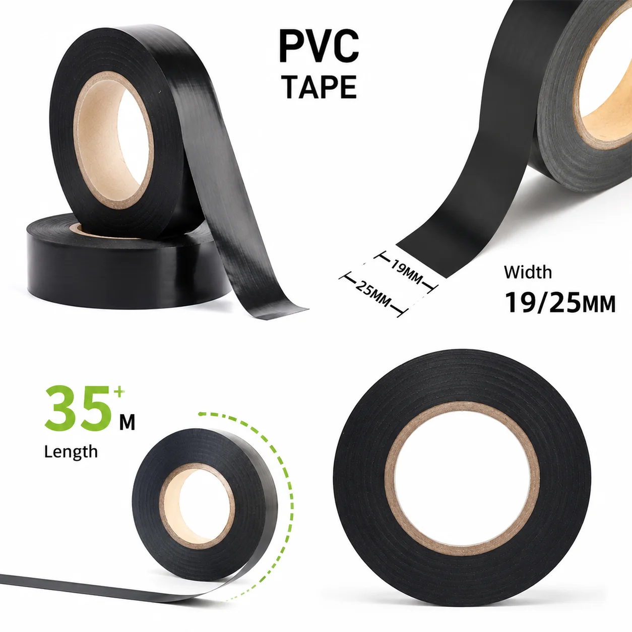 5/3 rolls PVC Tape Width 19/25MMx30M wear-resistant Insulated&waterproof&durable wire repair& leak proof adhesive tape