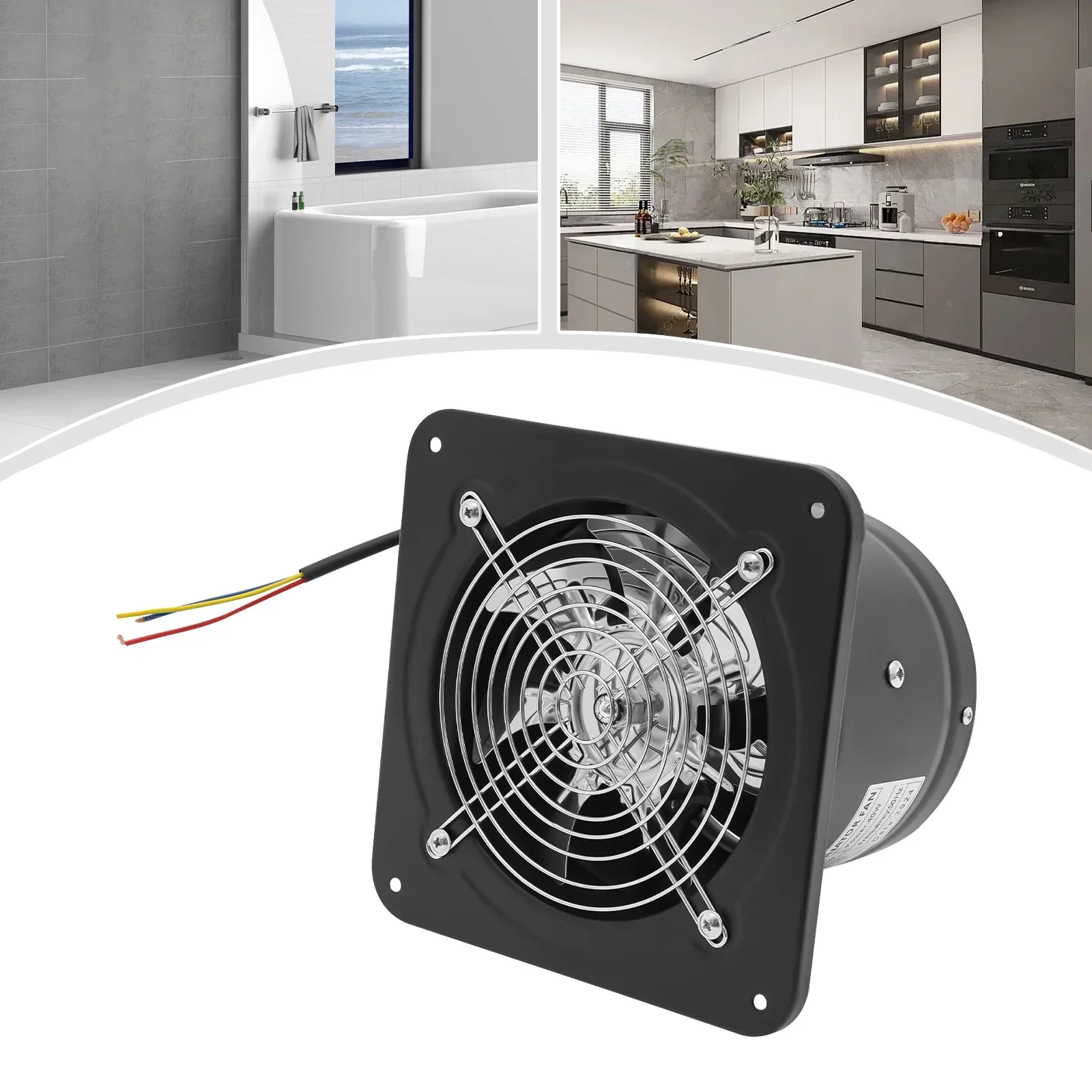 40 W Metall-Eisen-Industrie-Axialventilator, Wandventilator, Ventilator, 2800 U/min, 150 mm, Axial-Industrie-Ventilator, Gebläse, Ventilator für Einlassluft, Abluft, Wandfenster