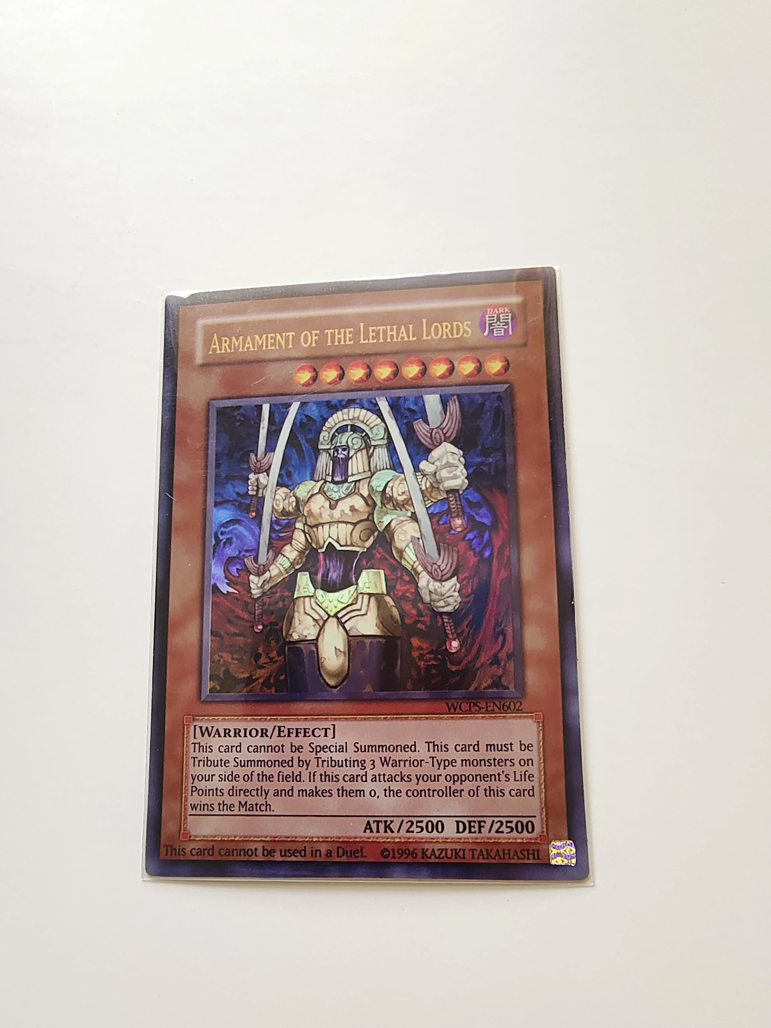 

Yu Gi Oh Ultra Rare/UR TCG Armament of the Lethal Lords(WCPS-EN602) Board Game English Gift Collection Toy Card (Not Original)