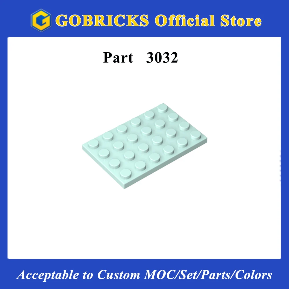 

Gobricks 1 шт. 3032 пластинчатые кирпичи 4x6 детали образовательная техника креативные универсальные строительные блоки практическое обучение для детей