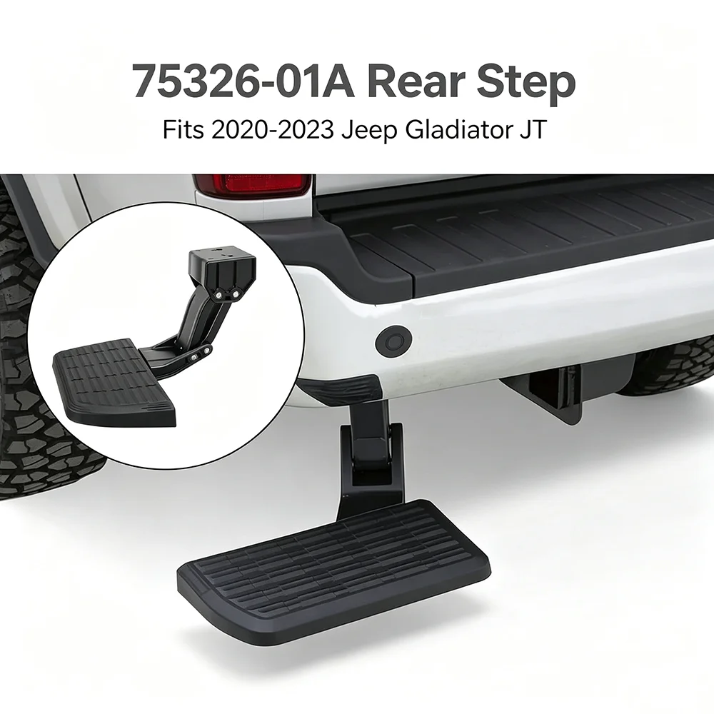 75326-01A Foldable Rear Bumper Step Anti-Slip Tailgate Foot Pedal Fits 2020-2023 Jeep Gladiator JT Truck Off-Road Accessories