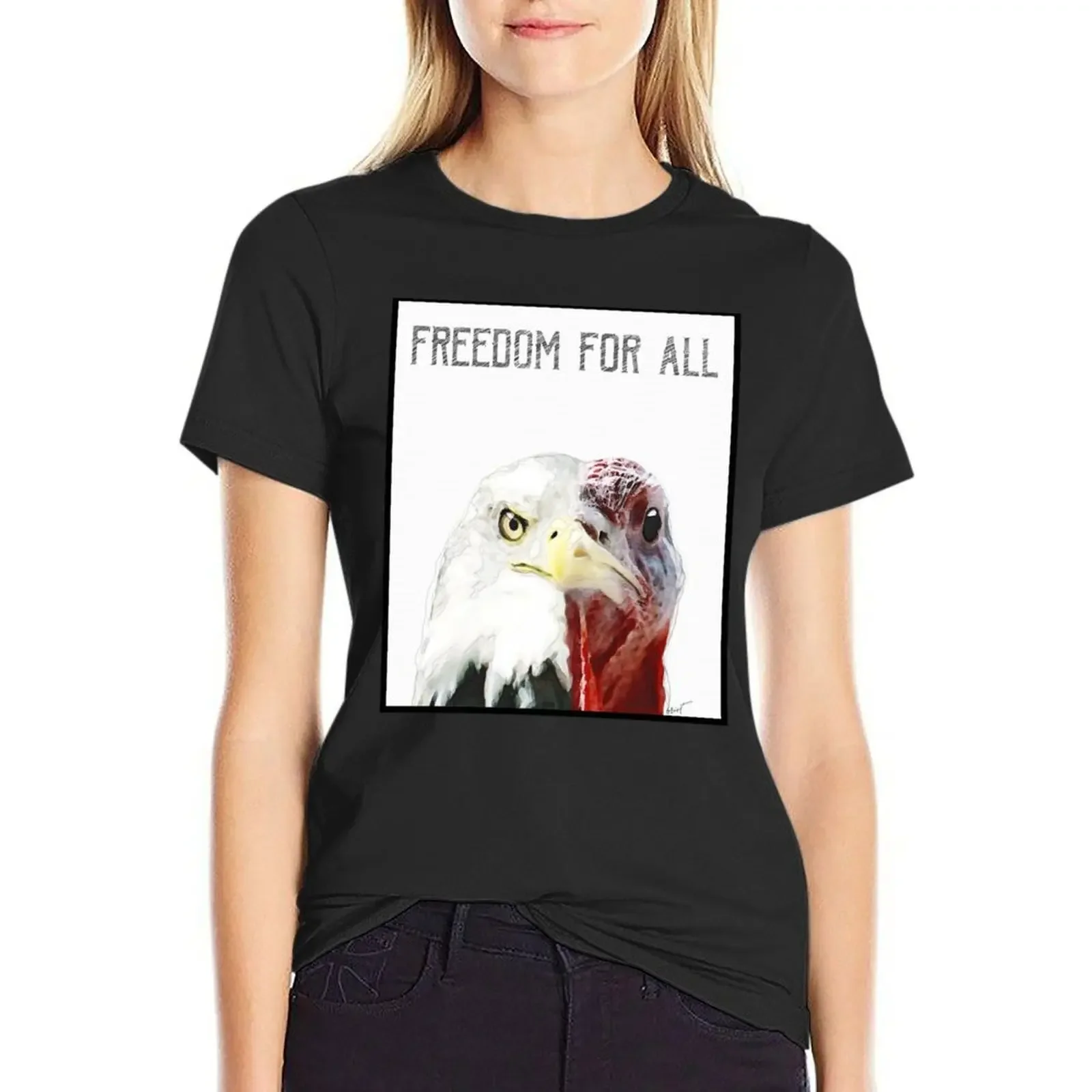 

Freedom For All - Vegan - Everyday Activism T-Shirt tops oversized luxury designer clothing Women