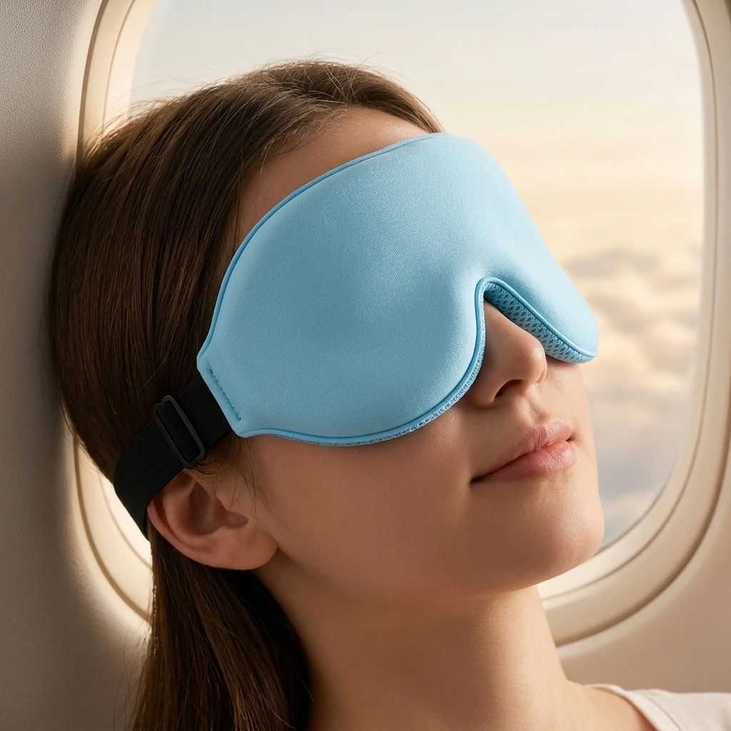 Blackout Sleep Mask Sleep Eye Mask Blockout Eye Mask for Side Sleeper Women Men Portable Blindfold Travel Sleeping Aid Eye Cover