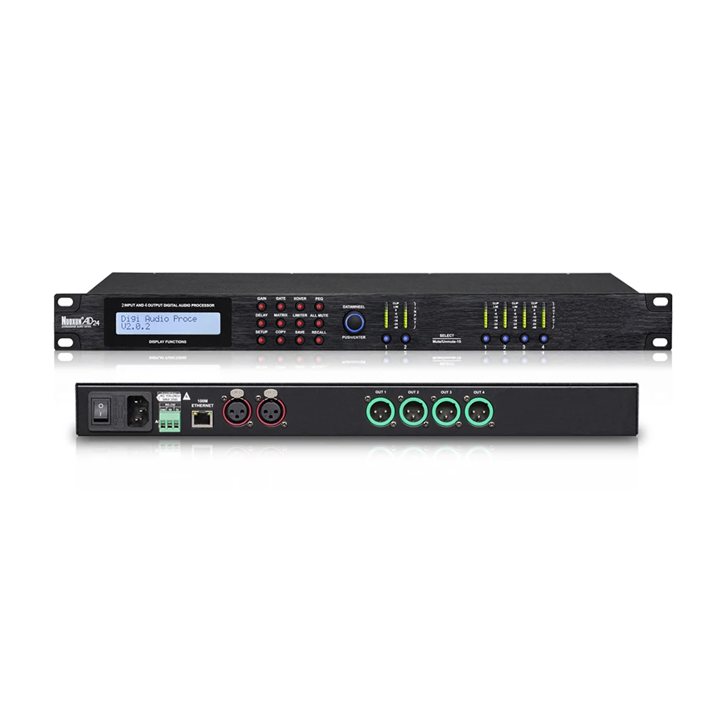

AD24 Professional Audio Digital Speaker Processor 2 Input 4 Output For Speaker Management And DSP Audio Processing