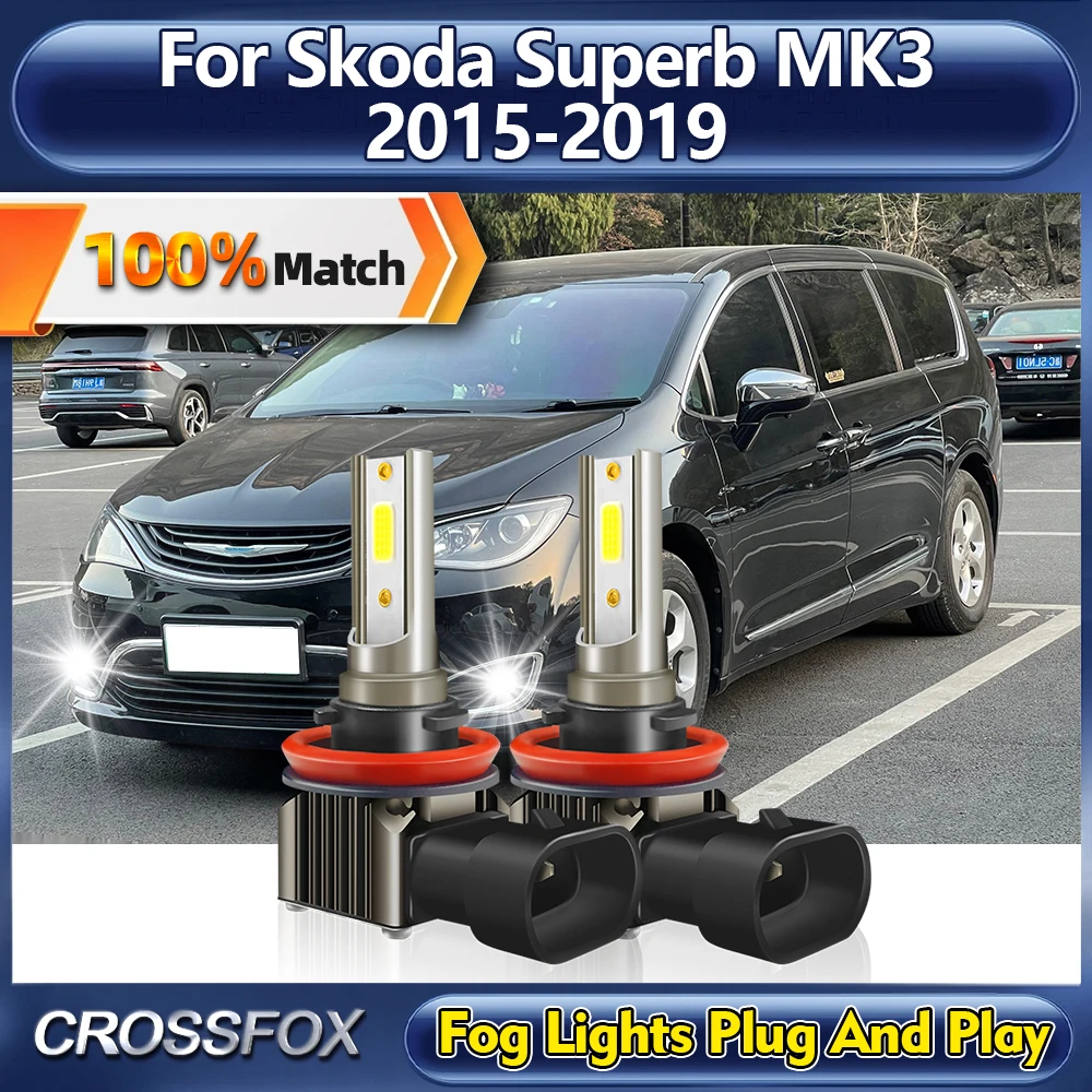 

20000LM LED Car Fog Lights Bulbs 120W Super Bright Fog Lamp 12V 6000K White For Skoda Superb MK3 2015 2016 2017 2018 2019