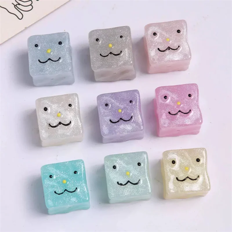 Min order 20pcs/lot 16mm color print expression pattern geometry square shape resin straight hole beads diy jewelry accessory