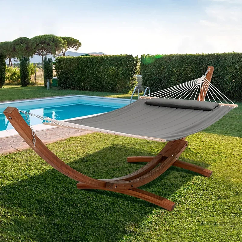 

'Garden Furniture Large Hammock Stand Bed 2 Person Heavy Duty Wooden Hammock Stand