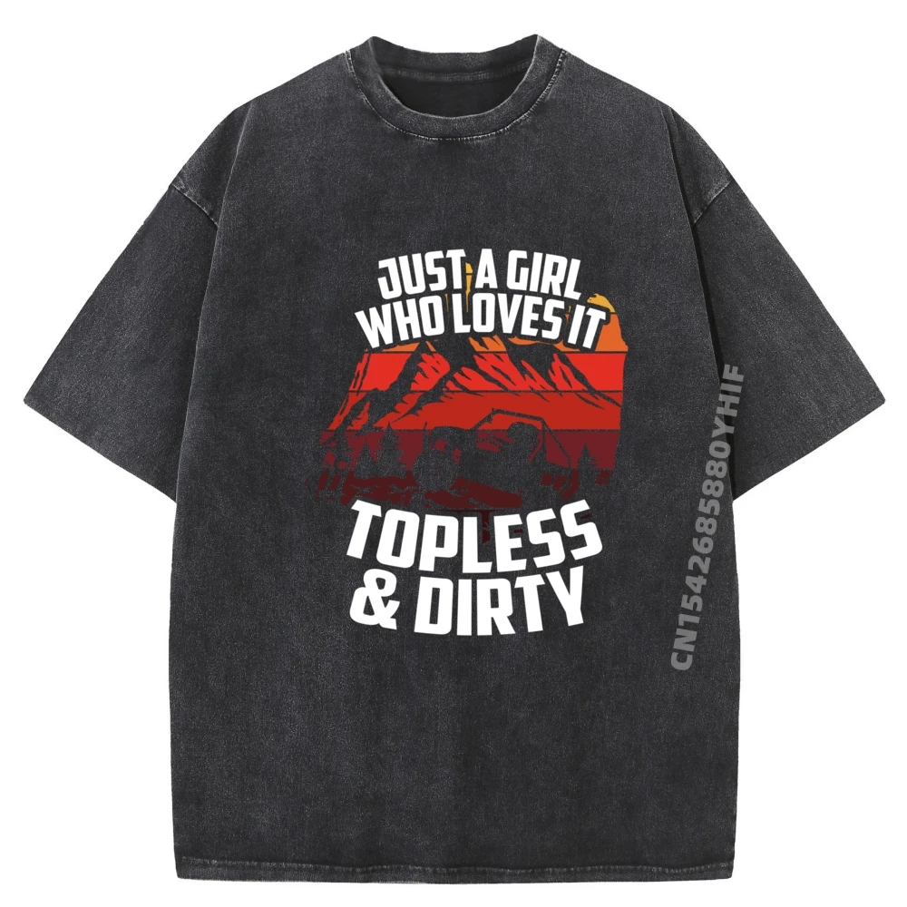 

Funky Female T-shirts Men Just A Girl Who Loves Classic Tops Tees Labor Day Soft Breathable Retro Washed T Shirts