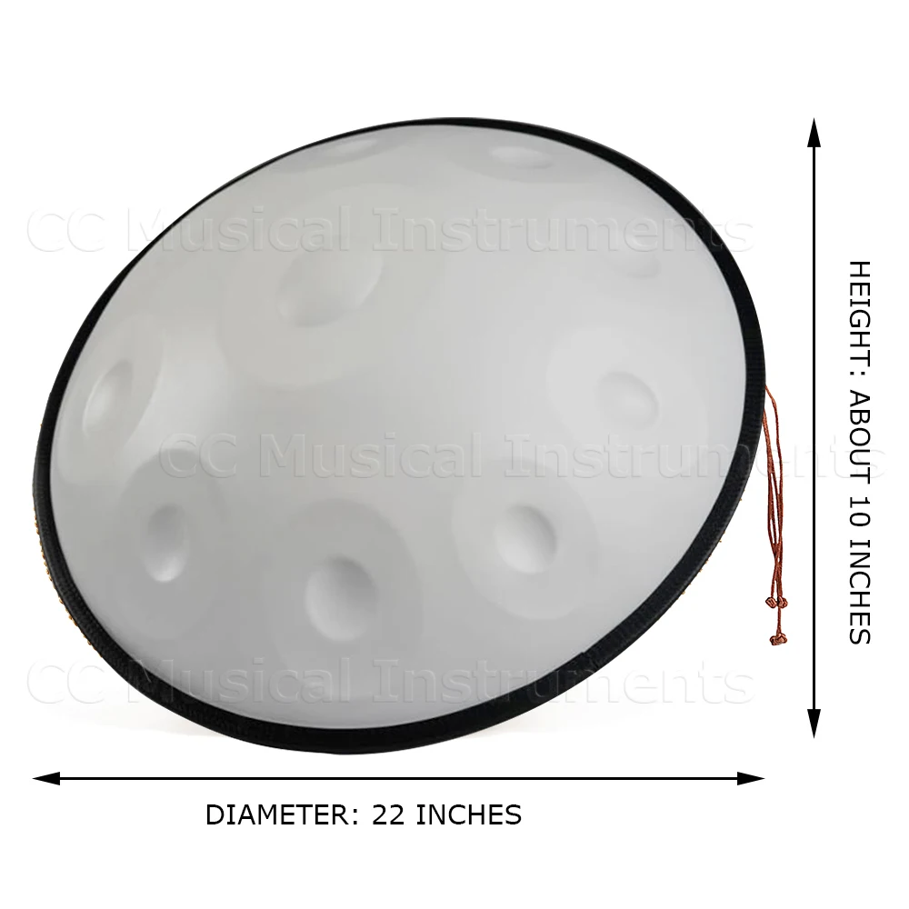 Professional Steel Tongue Drum, White Handpan Drum, Music Instrument, Beginner, Jazz, Yoga, Meditation, Gift, 22\