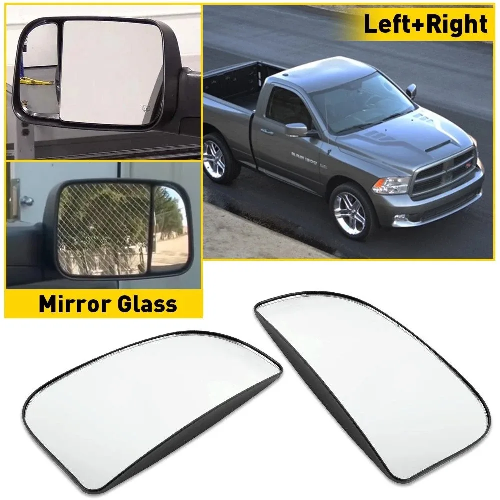 Side Mirror Glass 68067730AA 68067731AA Compatible with Dodge Ram 1500 2500 3500 Aftermarket Convex Mirror Lens