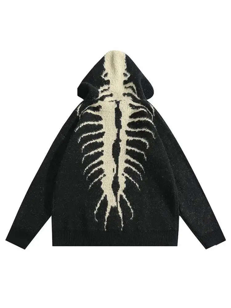 Man Women Sweater Unique Dark Style SweaterTeenagers' Hip Hop Loose Hooded Knitwear Street Fashion