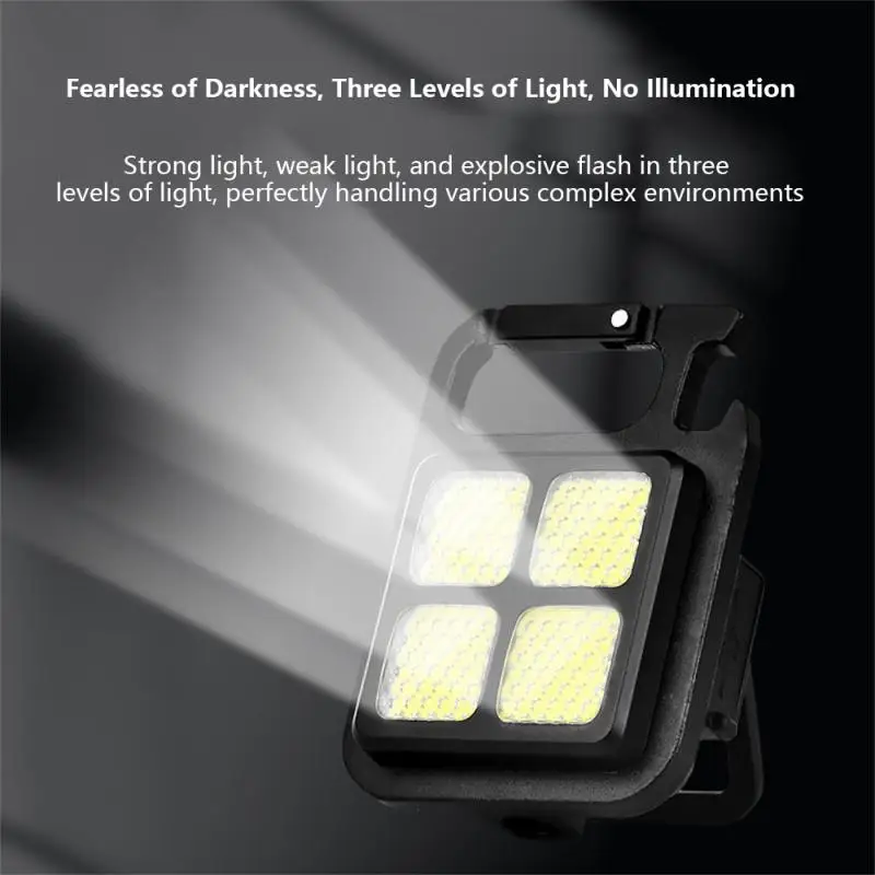 High Bright COB LED Lanterna Multifuncional, Camping Lâmpada, Luz de Trabalho, Ao ar livre, Portátil, 500mAh, Carregamento USB, Impermeável