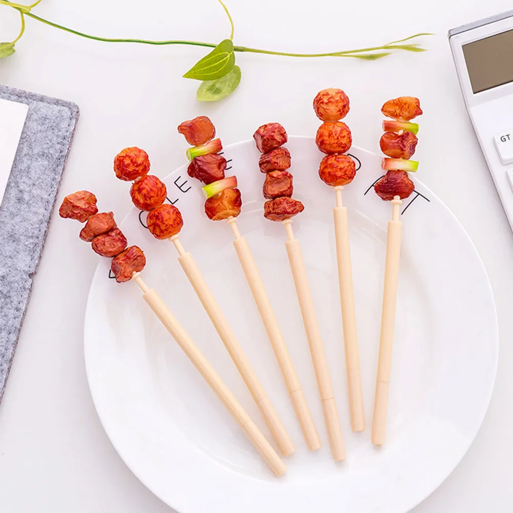 

6Pcs Novelty Skewers Shape Ballpoint Pens 0.5mm Fine Needle Tip Smooth Writing Stationery Gift Ballpoint Pen Novelty Pens