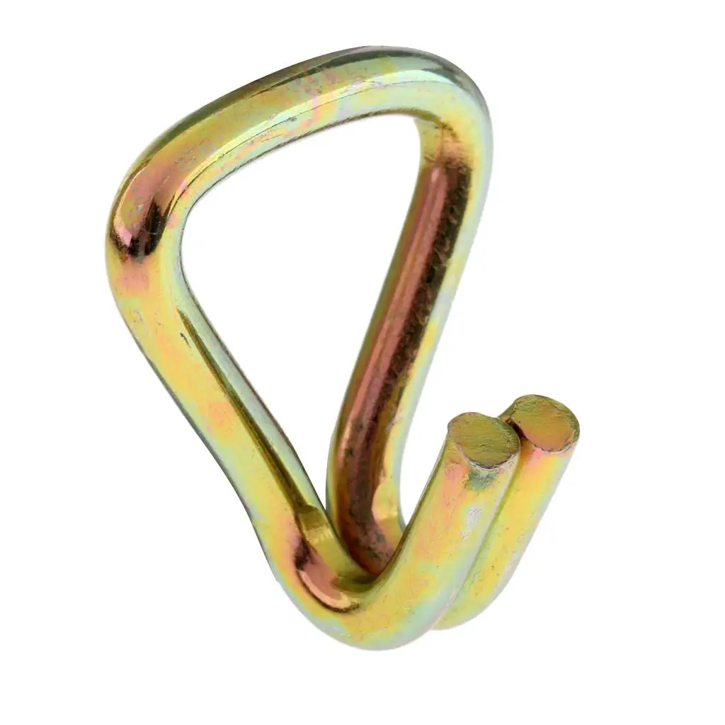 Ratchet Strap Hook Double J Strong Steel Tie Down Replacement Webbing for Cargo Hauling Trailer and Transporting