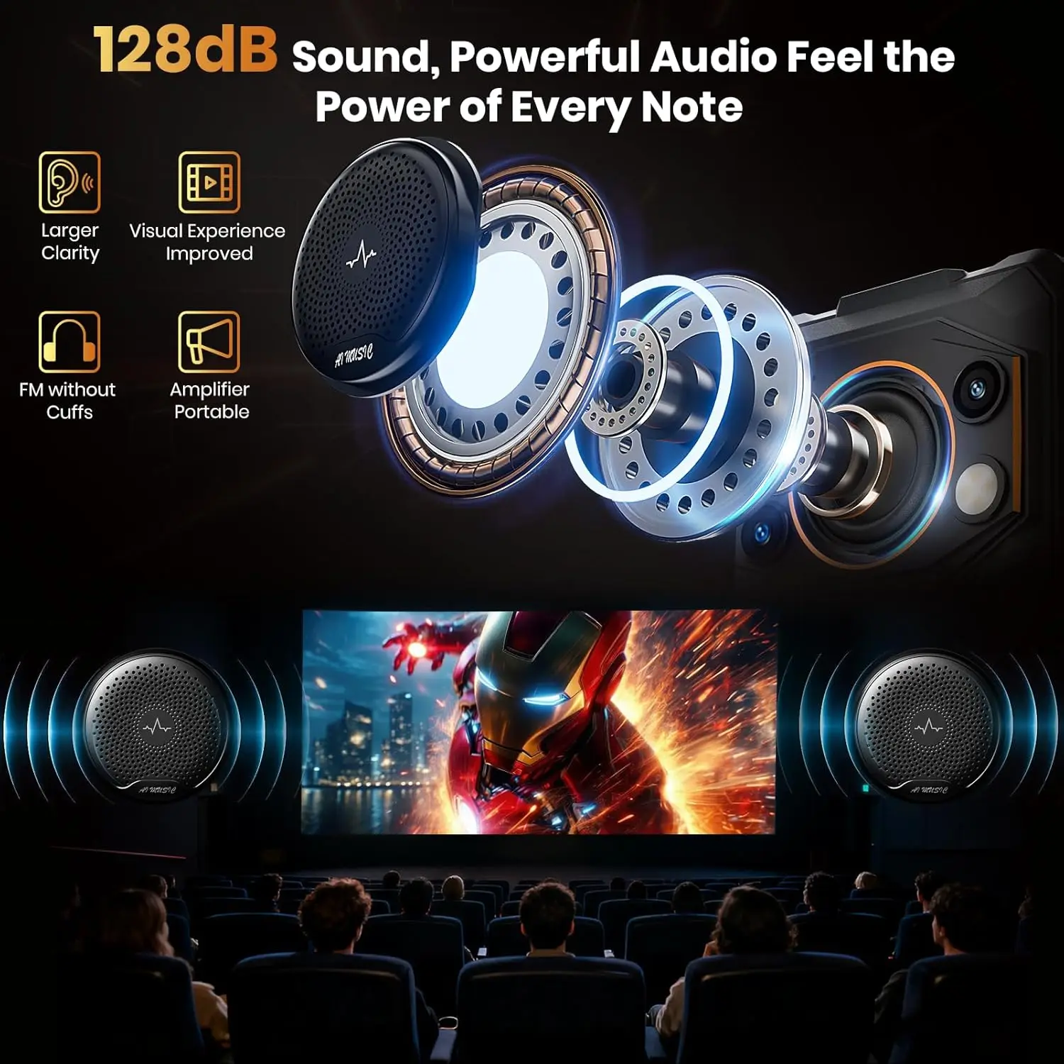 FOSSiBOT F110 Pro Rugged Smartphone Unlocked 5G Android 15, 128dB Loudest Speaker 20GB+128GB /2TB 10000mAH, 6.7'' HD Display