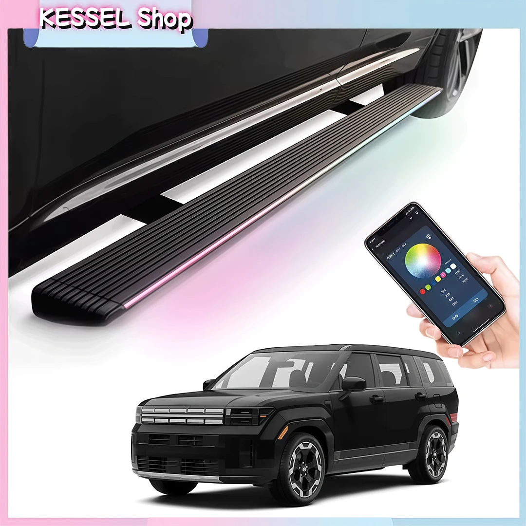 

Deployable Power Side Step with LED Light Electric Running Boards fits for Hyundai Santa Fe 2024-2025 2026 Retractable Steps