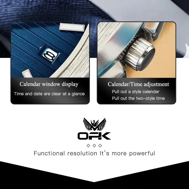 Opk 6055 novo relógio masculino quadrado à prova dwaterproof água luz noturna data semana relógio masculino de quartzo aço inoxidável marca luxo reloj + caixa