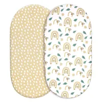 Baby Bassinet Sheet 2pack Fitted Cradle Mattress Sheets Breathable Elastic Travel Crib Sheets For Boy Girls Baby Bassinet Sheets
