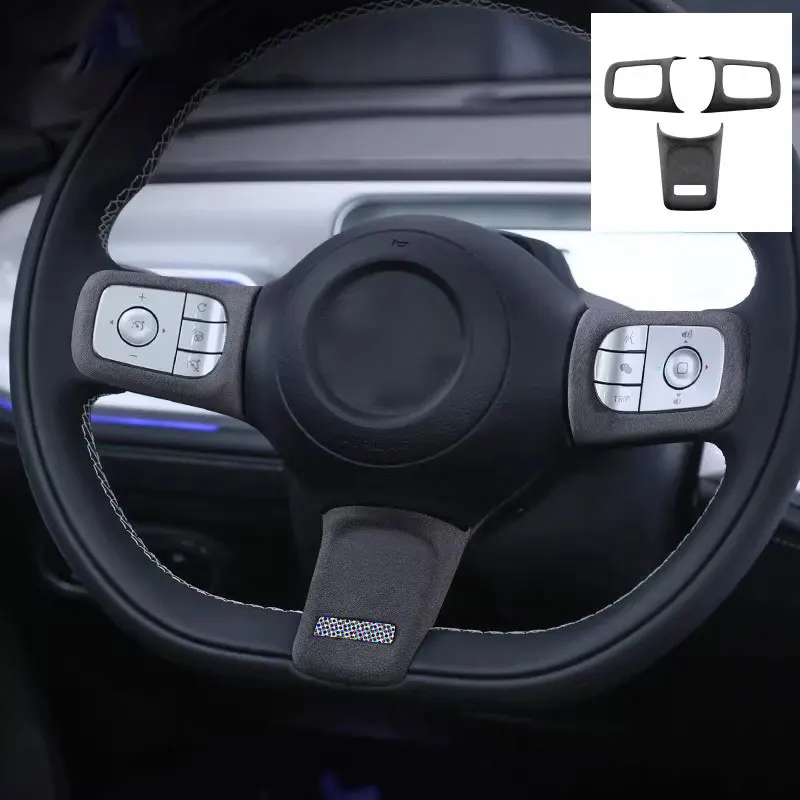 

Car Suede Center Control Panel Air Outlet Protective Frame Decoration Sticker For Smart Elf 3# Car Accessories Interior