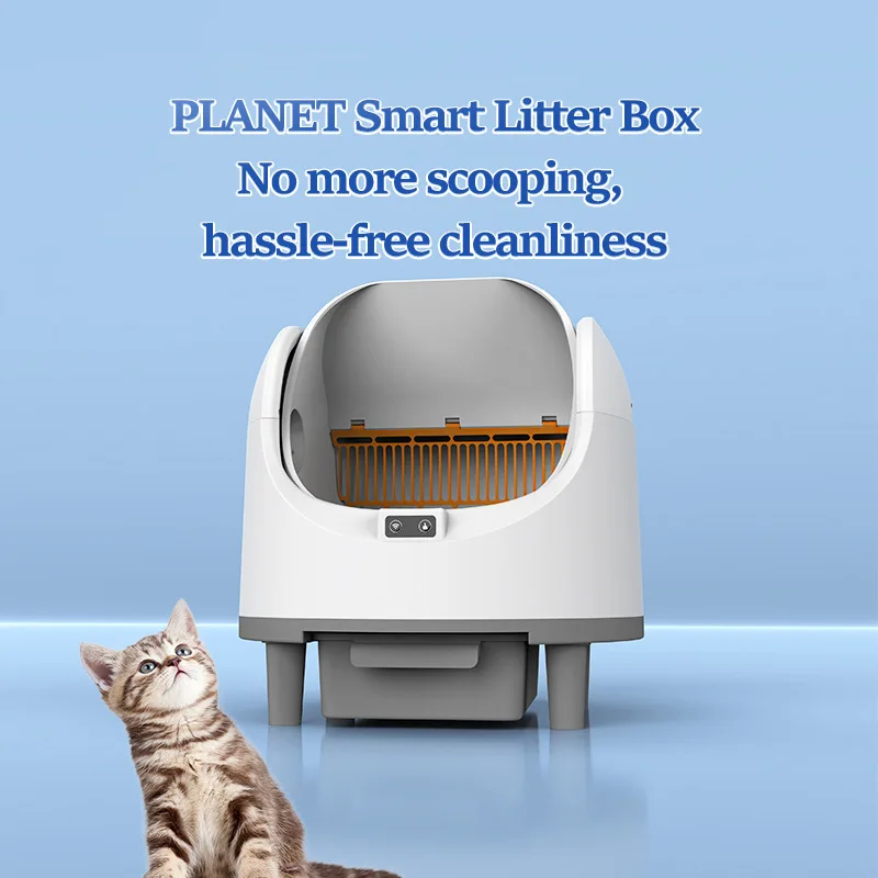 

Automatic Cat Litter Box for Smart Fully Enclosed Self-Cleaning Cat Toilet Semi-Open Design High Capacity for Chaohong