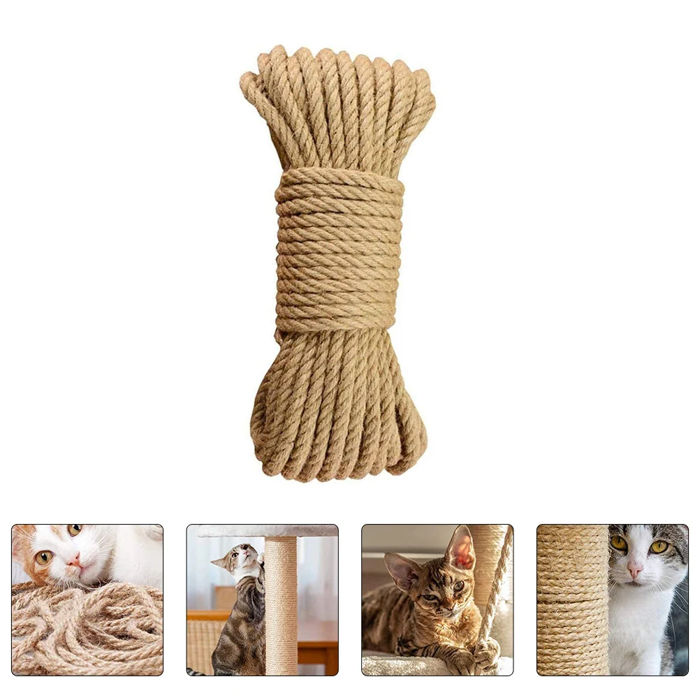1pc 25m Sisal Corda di canapa Decor Lampada retrò Ornamento Gatto Graffi multiuso per mobili e composizioni floreali