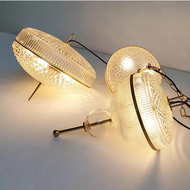 Modern Luxury Golden Glass Pendant Lamps Hotel Lobby Living Room Restaurant Bedroom Creative LED Chandeliers Home Decor Lights view 5