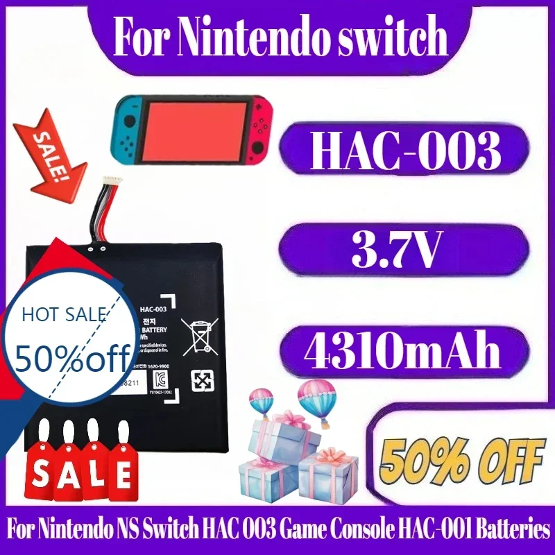 

3.7V HAC-003 HAC003 Rechargeable Battery For Nintendo Switch NS HAC 003 Game Console HAC-001 4310mAh Batteries
