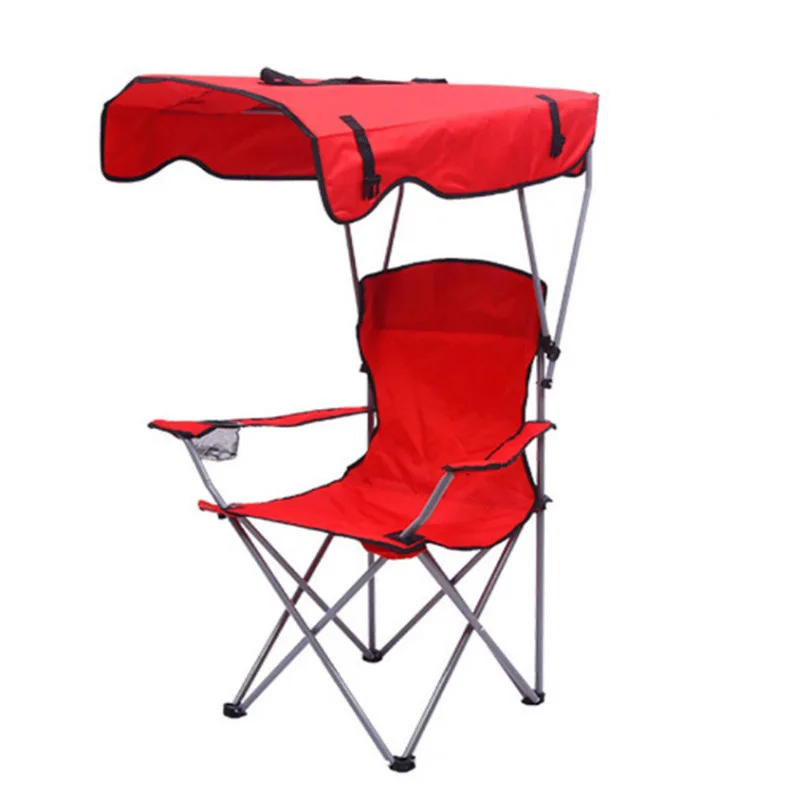 

Outdoor Folding Portable Beach Camping Chair Lightweight Aluminum Hiking Camping Chair With Umbrella Canopy
