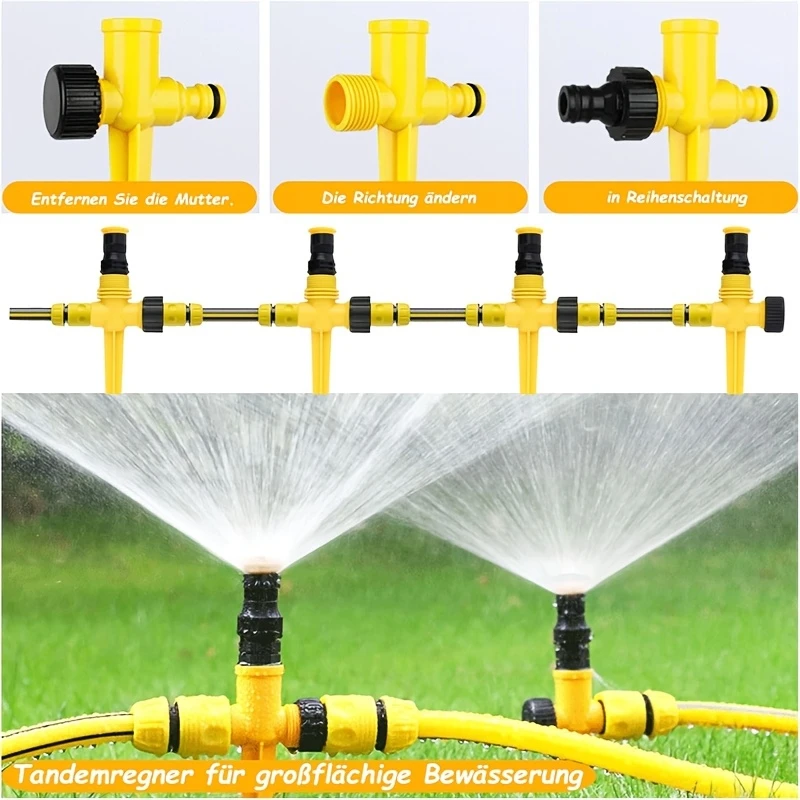 90 ° /180 ° /360 ° Verstellbarer Gartensprinkler mit 1/2 Zoll Schnellkupplungen, Wassersprinkler für Rasen, Hof und Außenbereich – Detail 3
