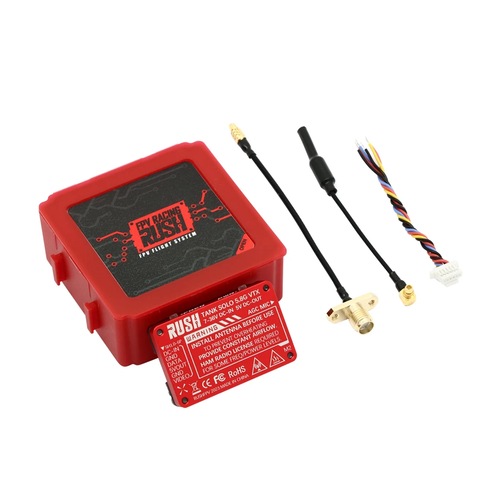 RUSH Solo-Précieux Transmetteur Vidéo VTX, Coque CNC, Microphone Intégré Haute Puissance 5.8 W, Structure de Dissipation Thermique pour RC FPV, 1.6G