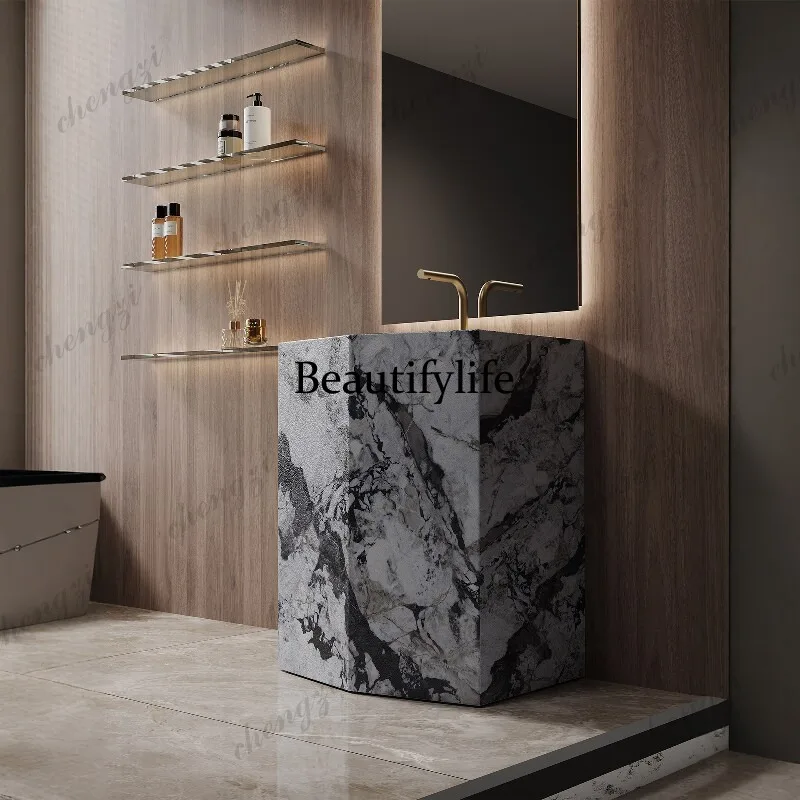 A74 column basin integrated basin floor-to-ceiling outdoor courtyard washbasin custom outdoor operation island