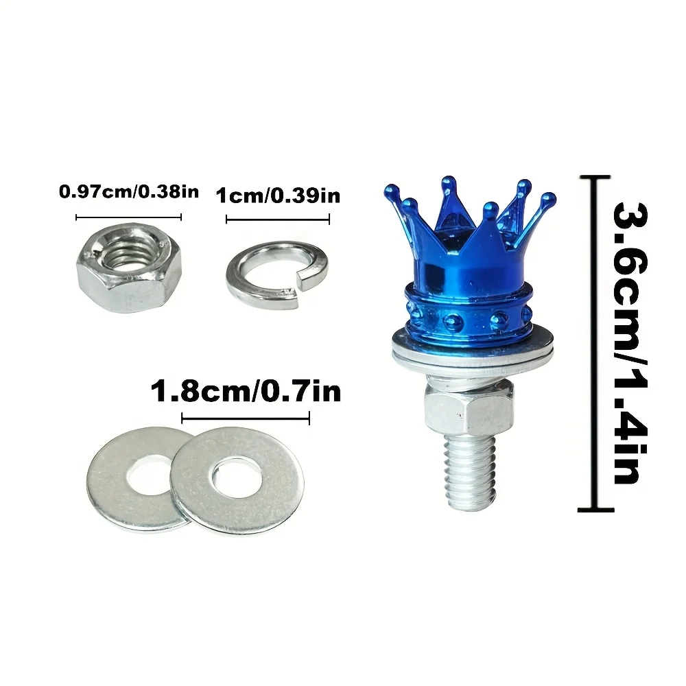 4Pcs Universal Crown License Plate Frame With M6 Screws Fastener Set Car Exterior Accessories