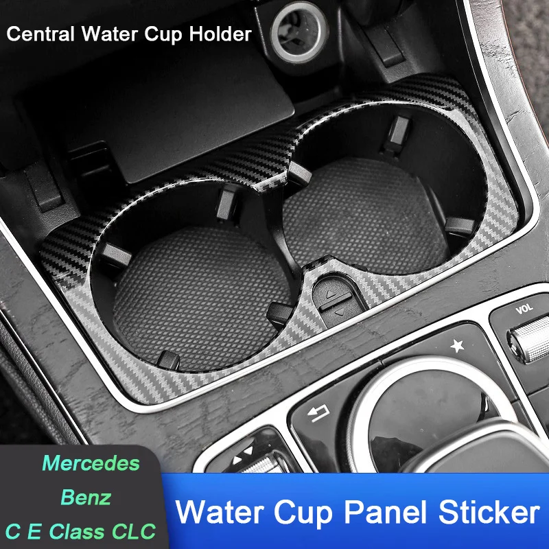 

For Mercedes Benz C Class GLC E Class W205 W213 X253 Car Center Console Water Cup Holder Panel Frame Trim Cover Auto Accessories