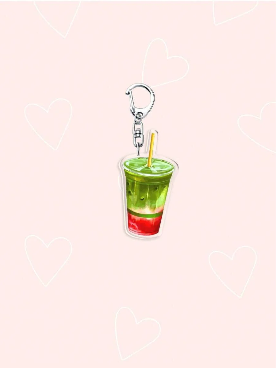 1 Piece / Pack of 7 Cute Matcha Bow Drink Keychains | Coffee Cup-Shaped Pendant, Ins-Style Cute Cat Matcha Design, Daily Bag Accessories and Holiday Gifts Highly Stylish Bag Charms, Bag Pendants, Lanyards, Key Chains, Cute Items for Girls, Car Key Pendants.