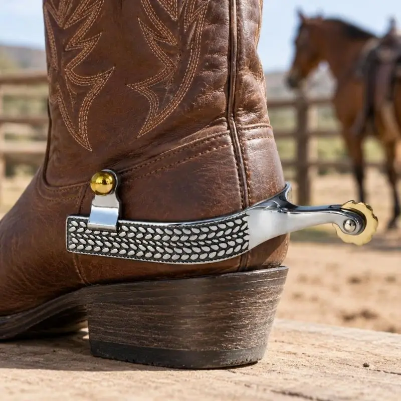 U2JB Two Western Heel Aids with Decorative Wheat-Textured Branches