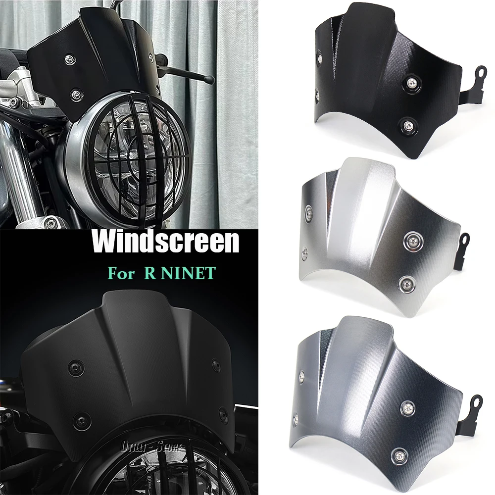 

For BMW R NINET NineT Rninet R nine T R9T Wind Deflectors Windshield Windscreen with Mounting Bracket New RNINET 2014-2023