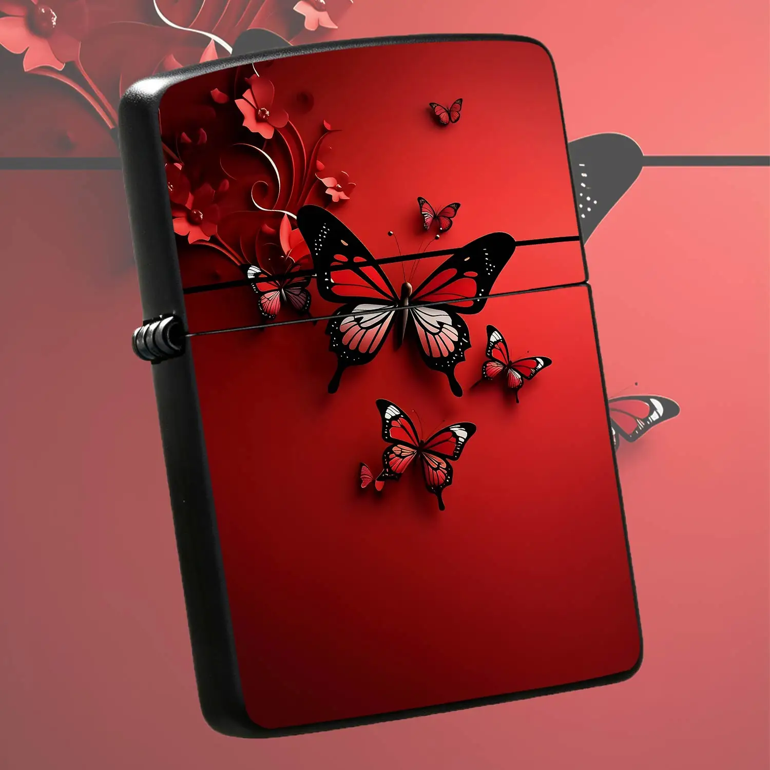 Exquisite Red Tone Paper-Cut StyleDecorative Lighter,  Delicate Floral Ornament, Portable Artistic Practical Item, Ideal Choice For Daily Use, Holiday Gifting, Birthday Present And Various Occasions A Humorous And Interesting Lighter