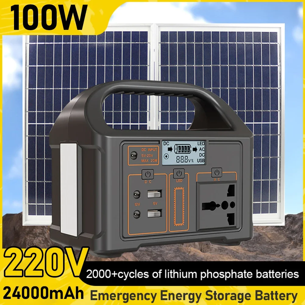 

Новый аккумулятор для аварийного хранения энергии, уличный мобильный источник питания для кемпинга, 24000 мАч, портативная зарядная станция большой емкости